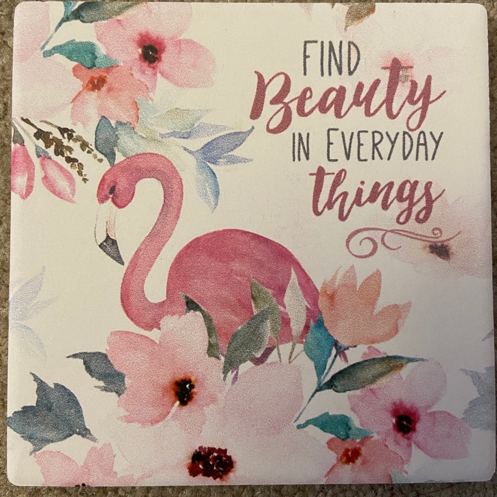 2 ceramic flamingo coasters